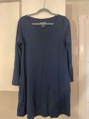 Wool& Marine Blue Long-Sleeve Swing Dress XS
